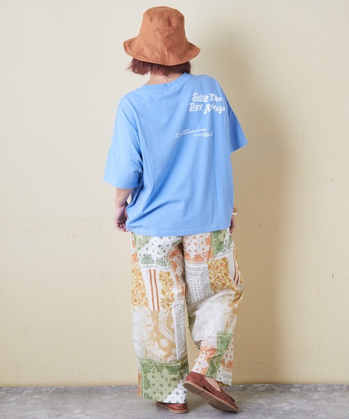 CUBE SUGAR（キューブシュガー）の「綿ソフトボイル総柄プリントギャザーパンツ（その他パンツ・レディース・ブラック系その他/ホワイト系その他/ベージュ系その他/ブルー系その他・M）」の16枚目の写真