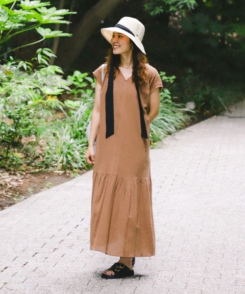 UNITED ARROWS　UPCSポケットVネックワンピース　フレンチスリーブ コットンVネックフレンチスリーブワンピース | ur's（ユアーズ）