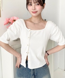 スクエアネック」に該当するホワイト/白色系のファッション通販