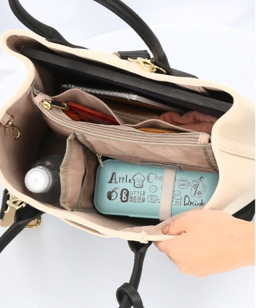 cache cache(カシュ カシュ)の「cache cache カシュカシュ ショルダー付きキャンバストート大(トートバッグ・レディース・ブラック/ライトイエロー/ブラック×ブラック/その他・FREE)」の15枚目の写真