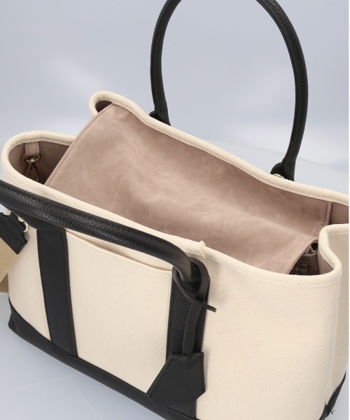 cache cache(カシュ カシュ)の「cache cache カシュカシュ ショルダー付きキャンバストート大(トートバッグ・レディース・ブラック/ライトイエロー/ブラック×ブラック/その他・FREE)」の16枚目の写真