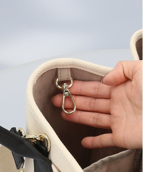 cache cache(カシュ カシュ)の「cache cache カシュカシュ ショルダー付きキャンバストート大(トートバッグ・レディース・ブラック/ライトイエロー/ブラック×ブラック/その他・FREE)」の8枚目の写真