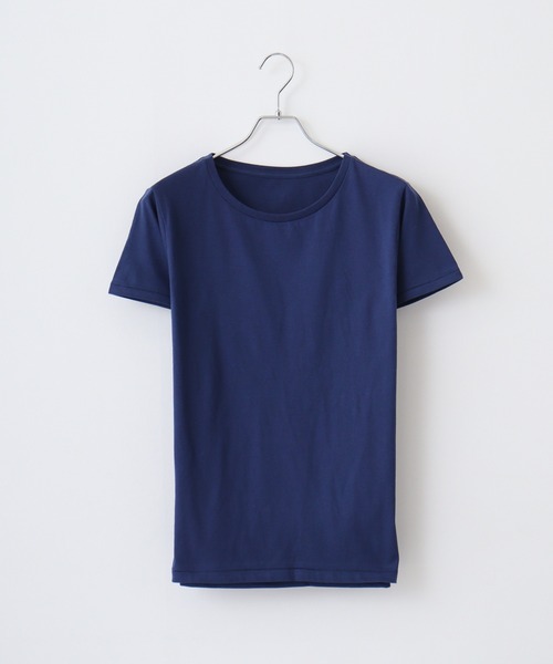 TRUSS（トラス）の「TRUSS ｿﾌﾄｽﾘﾑTｼｬﾂ（Tシャツ/カットソー・レディース・ブラック/ヘザーグレー/ナチュラル/ホワイト/ピンク系/ネイビー/チャコール・S/L/M/XS/XL）」の6枚目の写真