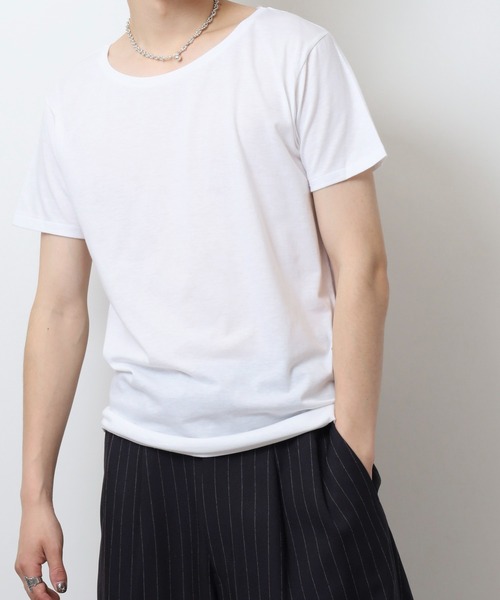 TRUSS（トラス）の「TRUSS ｿﾌﾄｽﾘﾑTｼｬﾂ（Tシャツ/カットソー・レディース・ブラック/ヘザーグレー/ナチュラル/ホワイト/ピンク系/ネイビー/チャコール・S/L/M/XS/XL）」の15枚目の写真