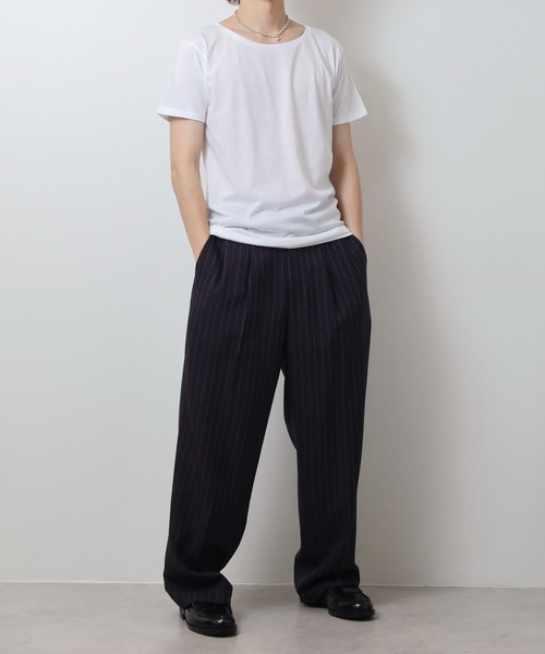 TRUSS（トラス）の「TRUSS ｿﾌﾄｽﾘﾑTｼｬﾂ（Tシャツ/カットソー・レディース・ブラック/ヘザーグレー/ナチュラル/ホワイト/ピンク系/ネイビー/チャコール・S/L/M/XS/XL）」の16枚目の写真