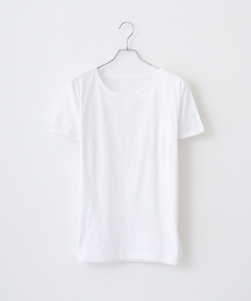 TRUSS（トラス）の「TRUSS ｿﾌﾄｽﾘﾑTｼｬﾂ（Tシャツ/カットソー・レディース・ブラック/ヘザーグレー/ナチュラル/ホワイト/ピンク系/ネイビー/チャコール・S/L/M/XS/XL）」の8枚目の写真