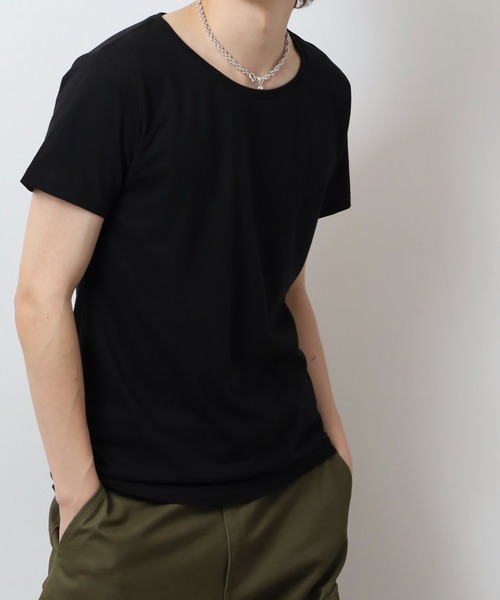 TRUSS（トラス）の「TRUSS ｿﾌﾄｽﾘﾑTｼｬﾂ（Tシャツ/カットソー・レディース・ブラック/ヘザーグレー/ナチュラル/ホワイト/ピンク系/ネイビー/チャコール・S/L/M/XS/XL）」の21枚目の写真