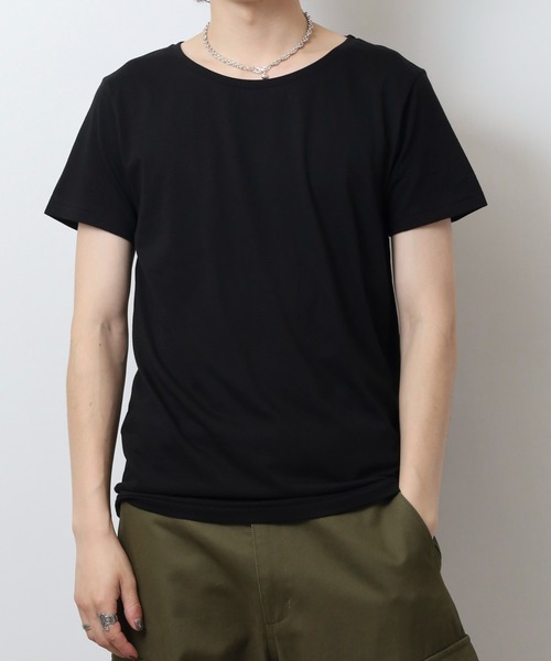 TRUSS（トラス）の「TRUSS ｿﾌﾄｽﾘﾑTｼｬﾂ（Tシャツ/カットソー・レディース・ブラック/ヘザーグレー/ナチュラル/ホワイト/ピンク系/ネイビー/チャコール・S/L/M/XS/XL）」の22枚目の写真