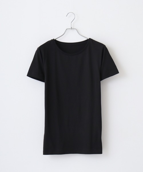 TRUSS（トラス）の「TRUSS ｿﾌﾄｽﾘﾑTｼｬﾂ（Tシャツ/カットソー・レディース・ブラック/ヘザーグレー/ナチュラル/ホワイト/ピンク系/ネイビー/チャコール・S/L/M/XS/XL）」の9枚目の写真