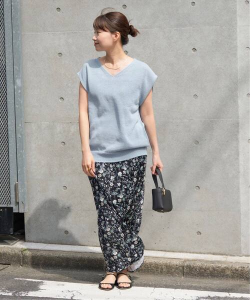 IENA(イエナ)の「《追加》コットンギマ フレンチプルオーバー(ニット/セーター・レディース・サックスブルー/ベージュ・FREE)」の8枚目の写真