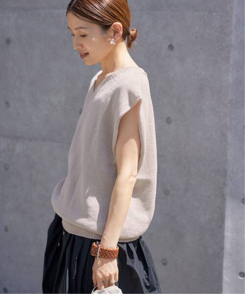 IENA(イエナ)の「《追加》コットンギマ フレンチプルオーバー(ニット/セーター・レディース・サックスブルー/ベージュ・FREE)」の18枚目の写真