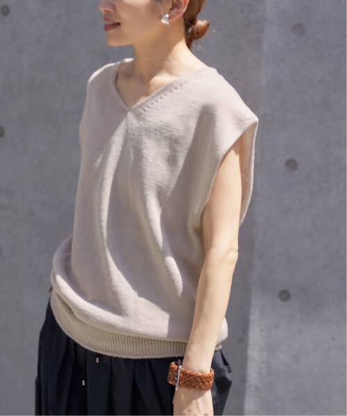 IENA(イエナ)の「《追加》コットンギマ フレンチプルオーバー(ニット/セーター・レディース・サックスブルー/ベージュ・FREE)」の19枚目の写真