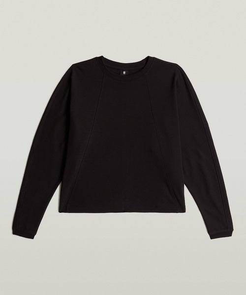 G-STAR（ジースター）の「A LINE OVERSIZED T-SHIRT/AラインオーバーサイスロングスリーブTシャツ（Tシャツ/カットソー・レディース・ダークブラック/オフホワイト・SMALL/X-SMALL/MEDIUM/LARGE）」の7枚目の写真