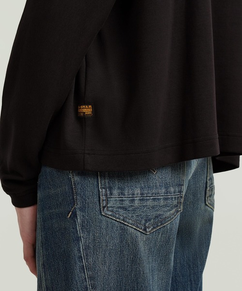 G-STAR（ジースター）の「A LINE OVERSIZED T-SHIRT/AラインオーバーサイスロングスリーブTシャツ（Tシャツ/カットソー・レディース・ダークブラック/オフホワイト・SMALL/X-SMALL/MEDIUM/LARGE）」の6枚目の写真