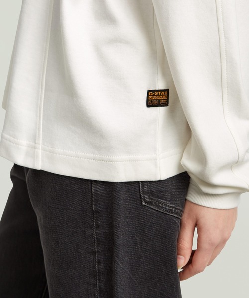 G-STAR（ジースター）の「A LINE OVERSIZED T-SHIRT/AラインオーバーサイスロングスリーブTシャツ（Tシャツ/カットソー・レディース・ダークブラック/オフホワイト・SMALL/X-SMALL/MEDIUM/LARGE）」の12枚目の写真