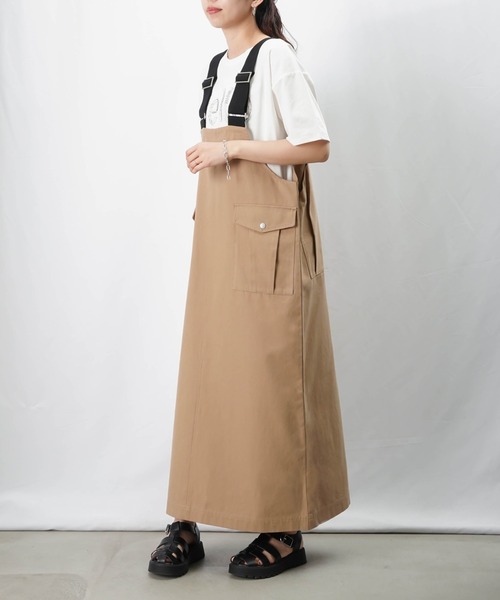 LUCA/LADY LUCK LUCA(ルカ/レディラックルカ)の「LC/LLL ワークサロペットワンピース(サロペット/オーバーオール・レディース・ベージュ/カーキ/ブラック・FREE)」の6枚目の写真
