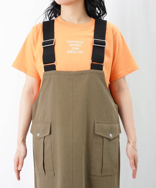 LUCA/LADY LUCK LUCA(ルカ/レディラックルカ)の「LC/LLL ワークサロペットワンピース(サロペット/オーバーオール・レディース・ベージュ/カーキ/ブラック・FREE)」の22枚目の写真