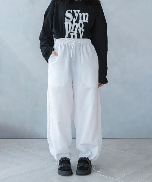 Asterellivi（アステレリビ）の「ウエストゴム ワイドパンツ（その他パンツ・レディース・ピンク/ホワイト/チャコールグレー/ブラック・M/L）」の8枚目の写真