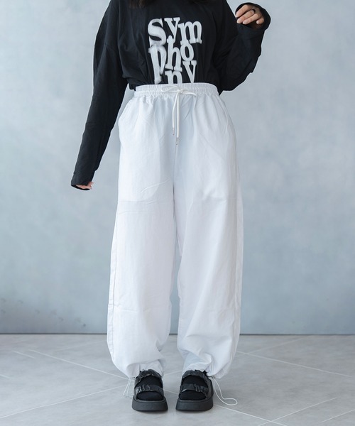 Asterellivi（アステレリビ）の「ウエストゴム ワイドパンツ（その他パンツ・レディース・ピンク/ホワイト/チャコールグレー/ブラック・M/L）」の17枚目の写真