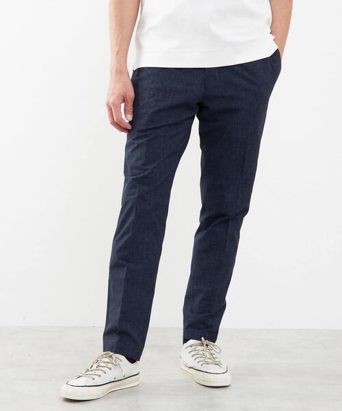 MEN'S MELROSE(メンズメルローズ)の「プリントテックサッカーコンフォートパンツ(セットアップ可)(スラックス・メンズ・ネイビー/チャコールグレー/ライトグレー・3/4/2/5)」の3枚目の写真