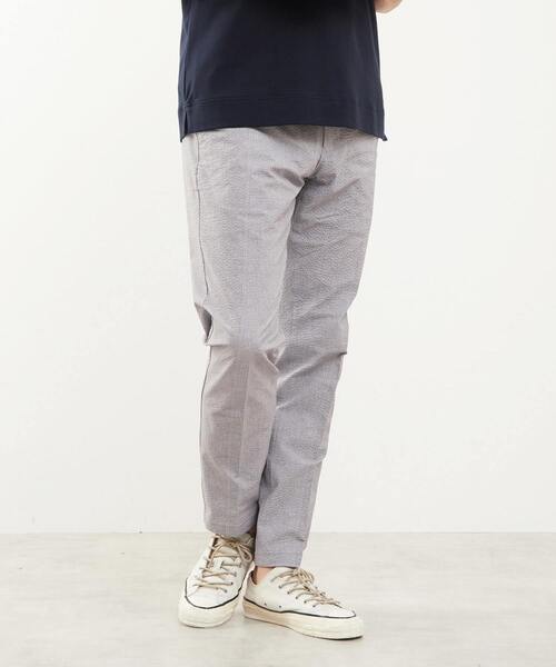 MEN'S MELROSE(メンズメルローズ)の「プリントテックサッカーコンフォートパンツ(セットアップ可)(スラックス・メンズ・ネイビー/チャコールグレー/ライトグレー・3/4/2/5)」の2枚目の写真