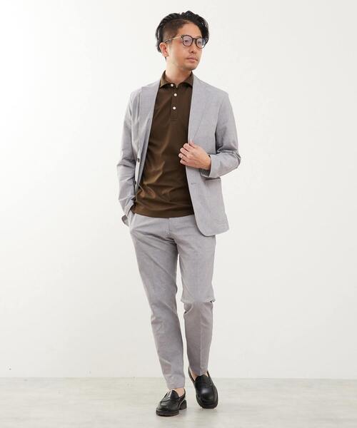 MEN'S MELROSE(メンズメルローズ)の「プリントテックサッカーコンフォートパンツ(セットアップ可)(スラックス・メンズ・ネイビー/チャコールグレー/ライトグレー・3/4/2/5)」の13枚目の写真