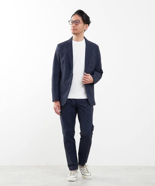 MEN'S MELROSE(メンズメルローズ)の「プリントテックサッカーコンフォートパンツ(セットアップ可)(スラックス・メンズ・ネイビー/チャコールグレー/ライトグレー・3/4/2/5)」の9枚目の写真