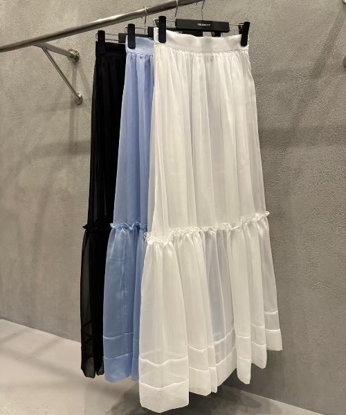 FREE STYLISTS(フリー スタイリスト)の「YUGA_YGMC Gauze fabric half sheer skirt(スカート・レディース・ブラック/ブルー/ホワイト・FREE)」の7枚目の写真