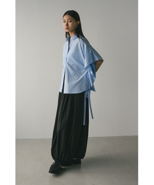 ブラウス シャツ サイドドロストパネルシャツ レディース natural couture ブラウス シャツ サイドドロストトップス
