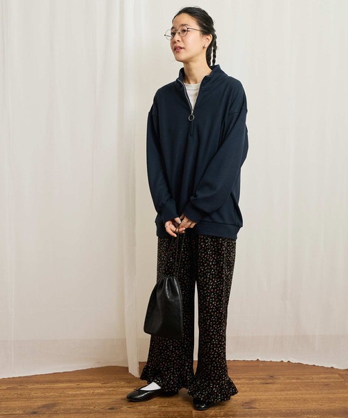 fig Ｌondon（フィグロンドン）の「●HALF zip pullover（Tシャツ/カットソー・レディース・ダークブラウン/イエロー/ネイビー・FREE）」の21枚目の写真