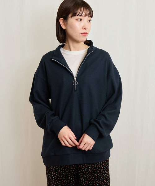 fig Ｌondon（フィグロンドン）の「●HALF zip pullover（Tシャツ/カットソー・レディース・ダークブラウン/イエロー/ネイビー・FREE）」の8枚目の写真