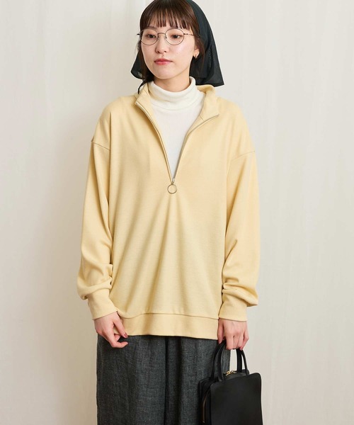 fig Ｌondon（フィグロンドン）の「●HALF zip pullover（Tシャツ/カットソー・レディース・ダークブラウン/イエロー/ネイビー・FREE）」の15枚目の写真