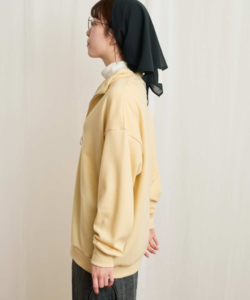 fig Ｌondon（フィグロンドン）の「●HALF zip pullover（Tシャツ/カットソー・レディース・ダークブラウン/イエロー/ネイビー・FREE）」の13枚目の写真