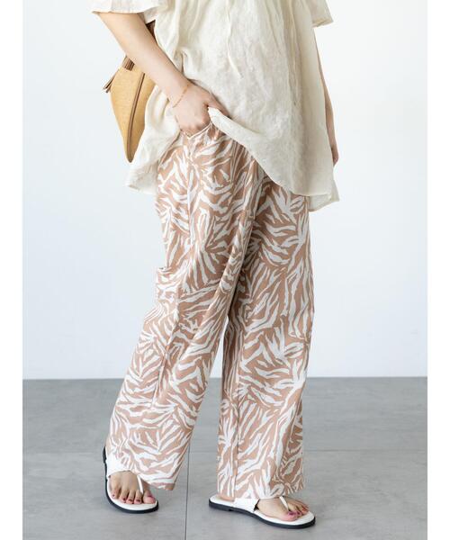 Lugnoncure(ルノンキュール)の「無地/柄アソート綿麻パンツ(その他パンツ・レディース・ブラック/グリーン/ベージュ/ネイビー・F)」の3枚目の写真