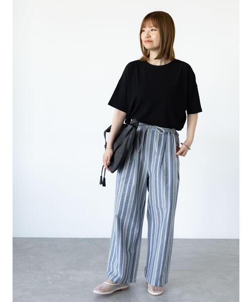 Lugnoncure(ルノンキュール)の「無地/柄アソート綿麻パンツ(その他パンツ・レディース・ブラック/グリーン/ベージュ/ネイビー・F)」の9枚目の写真