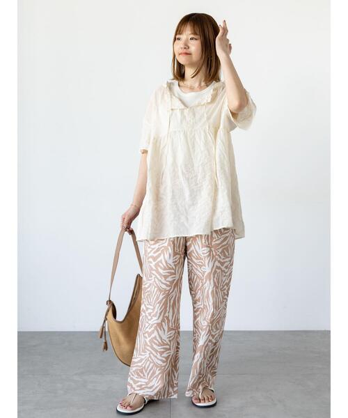 Lugnoncure(ルノンキュール)の「無地/柄アソート綿麻パンツ(その他パンツ・レディース・ブラック/グリーン/ベージュ/ネイビー・F)」の11枚目の写真