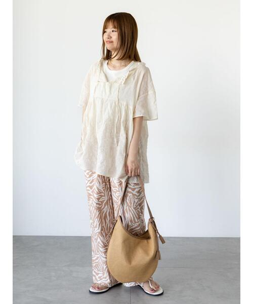 Lugnoncure(ルノンキュール)の「無地/柄アソート綿麻パンツ(その他パンツ・レディース・ブラック/グリーン/ベージュ/ネイビー・F)」の12枚目の写真