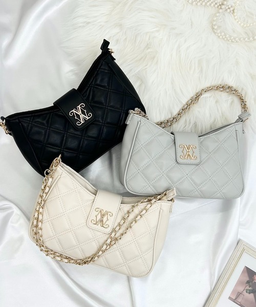 INGNI(イング)の「キルティング2Wayショルダーバッグ(ショルダーバッグ・レディース・グレー/オフホワイト/ブラック・ONE SIZE)」の2枚目の写真