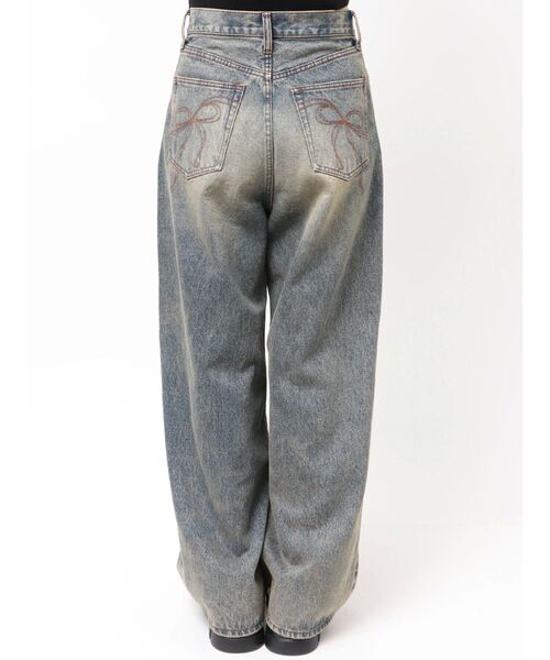 EMODA（エモダ）の「アートステッチワイドルーズジーンズ（デニムパンツ・レディース・インディゴブルー/ライトブルー・MEDIUM/SMALL）」の13枚目の写真