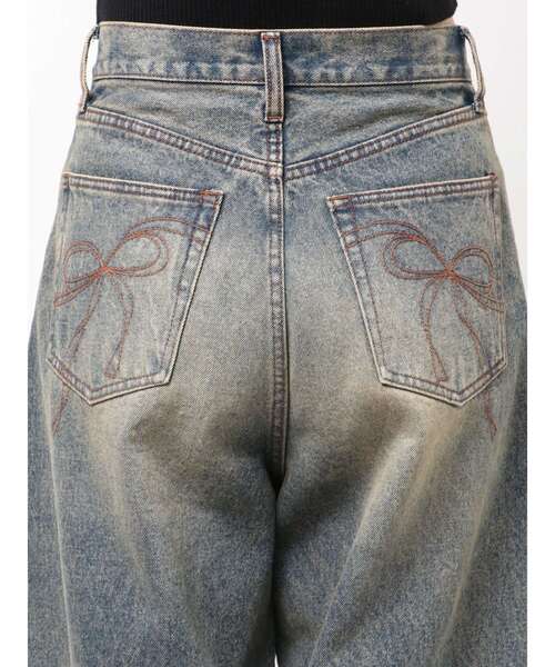 EMODA（エモダ）の「アートステッチワイドルーズジーンズ（デニムパンツ・レディース・インディゴブルー/ライトブルー・MEDIUM/SMALL）」の3枚目の写真