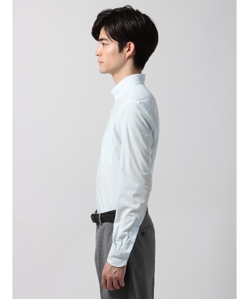 SUIT SQUARE(スーツスクエア)の「涼しい最高シャツ 長袖ワイシャツ ノンアイロンジャージー ボタンダウンカラー ドレスシャツ(ビジネスシャツ・メンズ・ホワイト系/ブルー系・首回り43cm-裄丈90cm/首回り45cm-裄丈86cm/首回り37cm-裄丈80cm/首回り37cm-裄丈84cm/首回り39cm-裄丈82cm/首回り39cm-裄丈86cm/首回り41cm-裄丈84cm/首回り41cm-裄丈88cm/首回り43cm-裄丈86cm)」の11枚目の写真