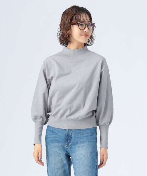 BEAMS HEART（ビームスハート）の「【2色展開】ふっくら袖 ハイネック ニット（ニット/セーター・レディース・サックスブルー/ブラック/グレー/オフホワイト・FREE）」の20枚目の写真