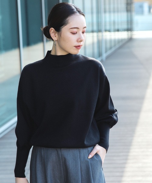 セール】【4色展開】ふっくら袖 ハイネック ニット（ニット/セーター