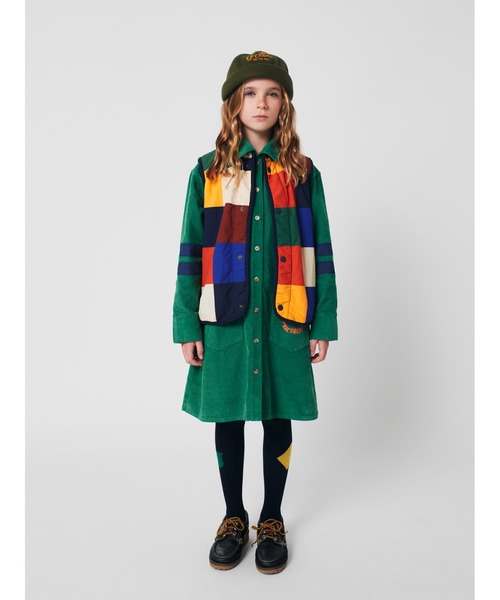 BOBO CHOSES（ボボショーズ）の「Tic Tac Toe corduroy shirt dress（ワンピース・キッズ・グリーン・2-3YEAR/4-5YEAR/6-7YEAR/8-9y）」の6枚目の写真