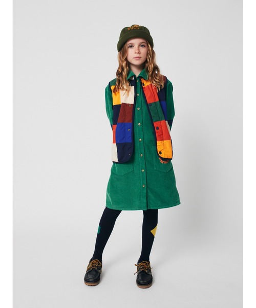 BOBO CHOSES（ボボショーズ）の「Tic Tac Toe corduroy shirt dress（ワンピース・キッズ・グリーン・2-3YEAR/4-5YEAR/6-7YEAR/8-9y）」の7枚目の写真