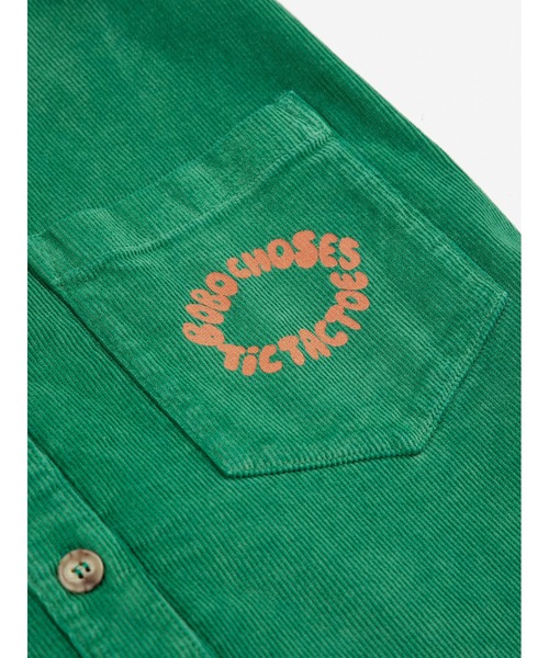 BOBO CHOSES（ボボショーズ）の「Tic Tac Toe corduroy shirt dress（ワンピース・キッズ・グリーン・2-3YEAR/4-5YEAR/6-7YEAR/8-9y）」の10枚目の写真