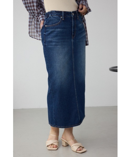 AZUL by moussy（アズールバイマウジー）の「C/T冷感サイドゴムデニムスカート（デニムスカート・レディース・ブルー/ダークブルー・SMALL/MEDIUM/LARGE）」の14枚目の写真