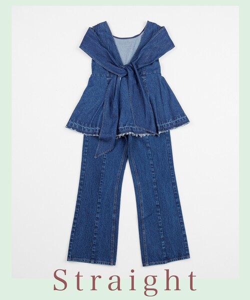 セール】【全骨格優勝！シリーズ】 リメイク風 デニム＜セットアップ