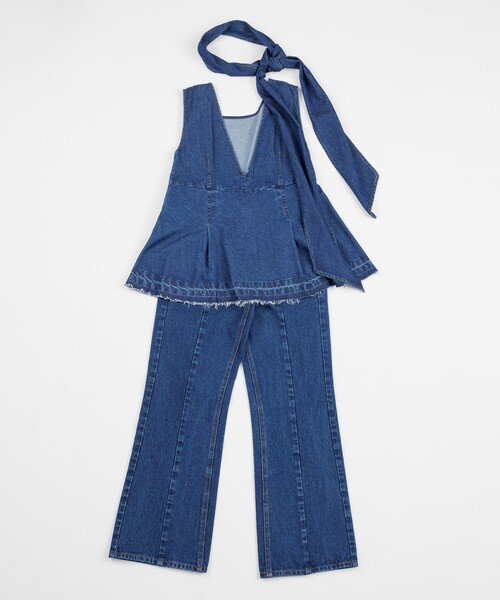 セール】【全骨格優勝！シリーズ】 リメイク風 デニム＜セットアップ