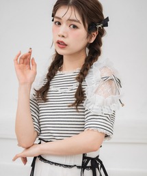 couture BY ROJITA | 肩透かしラッフルトップス(Tシャツ/カットソー)